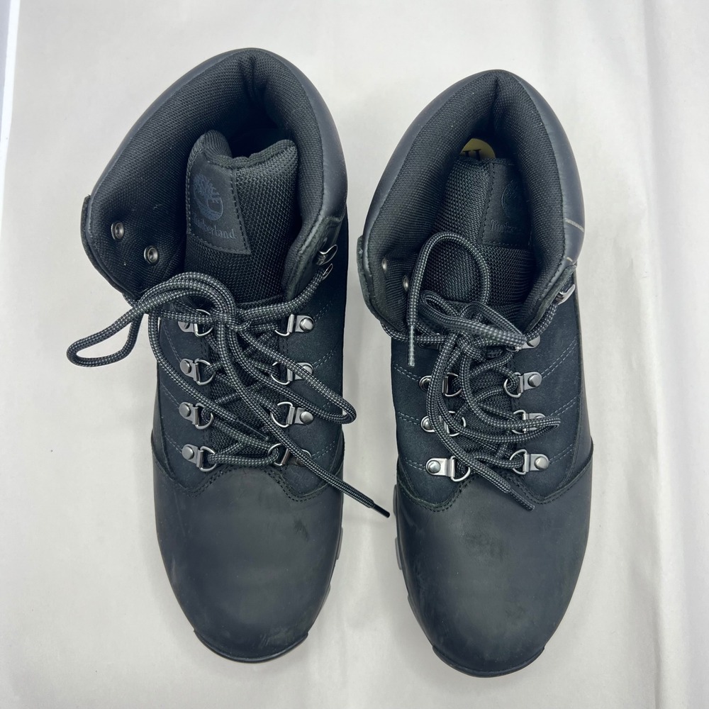 Timberland White Ledge Mid Waterproof Hiking Boots Mens 11 Black Leather Lace-Up
